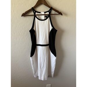 Banana Republic Dress Womens Size 2 Black White Sleeveless High Neck Chic Modern